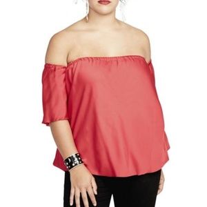 RACHEL ROY Cherry Off-The-Shoulder 1X